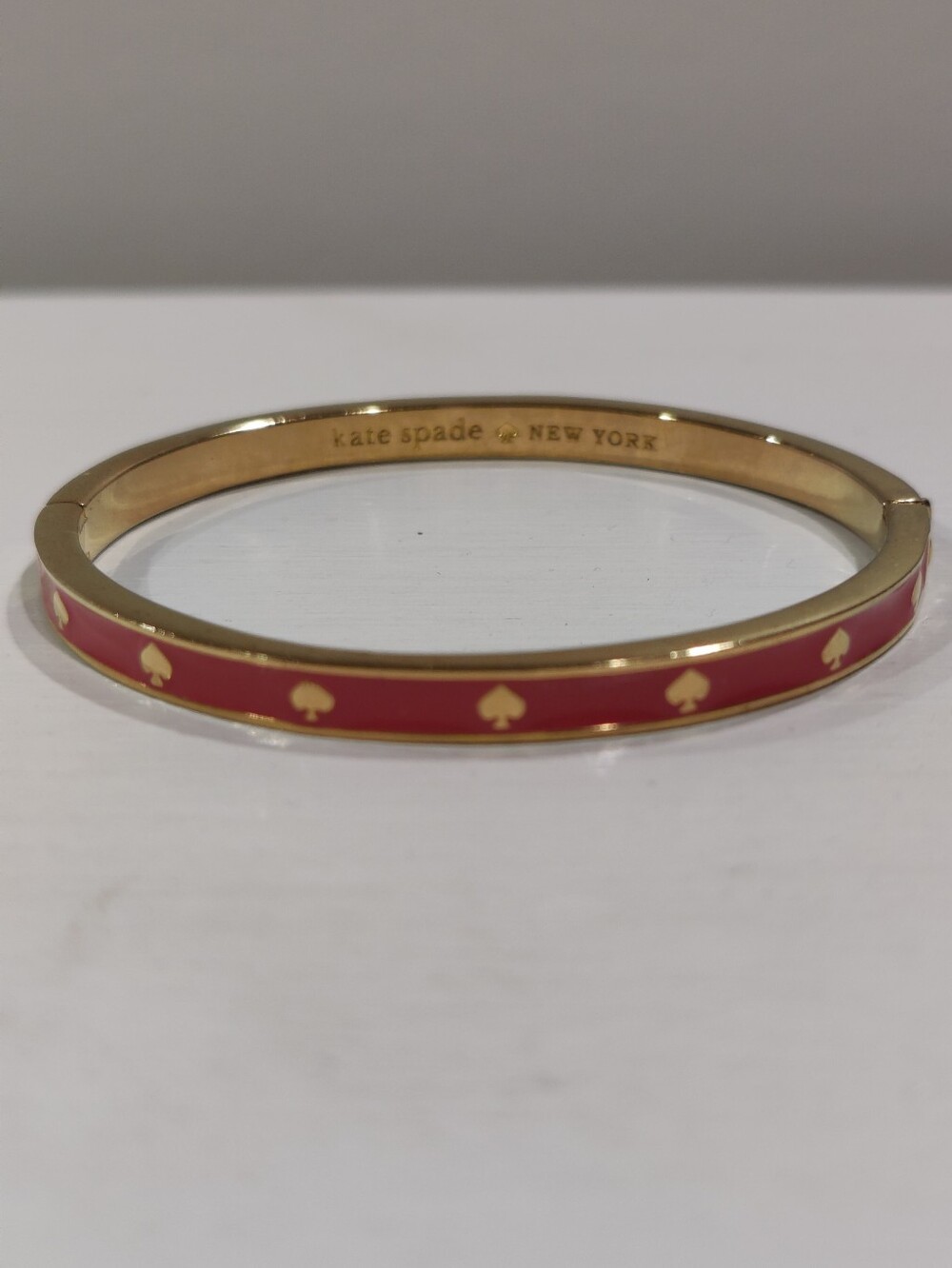 Kate Spade Pink And Gold Enameled Bangle Bracelet